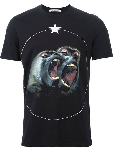 givenchy black monkey t shirt|givenchy denim shirt.